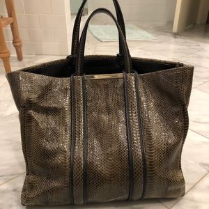 Stuart Weitzman croc leather tote